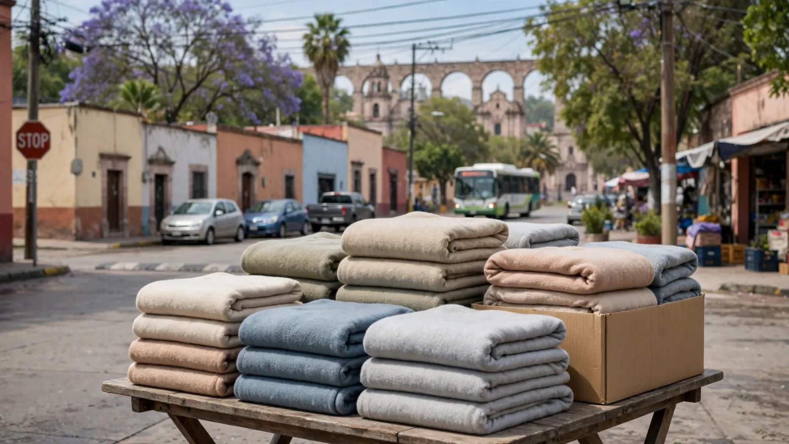 Cobijas nuevas dobladas para la Colecta Invernal 2026 del DIF en Querétaro