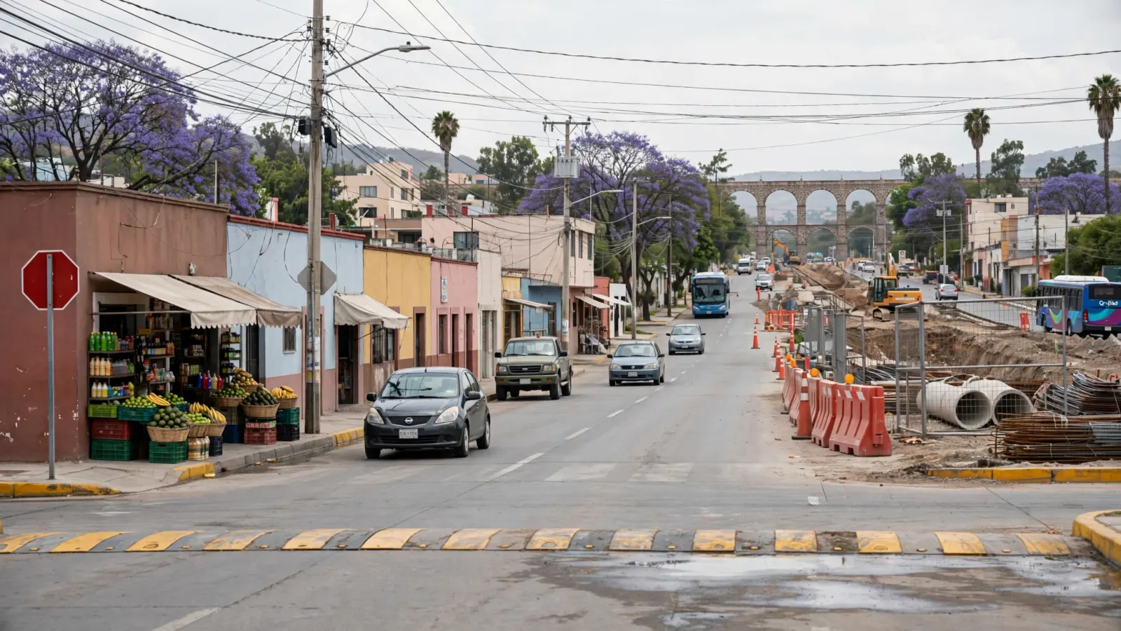 Obras de construcción del Tren México-Querétaro en el municipio de El Marqués