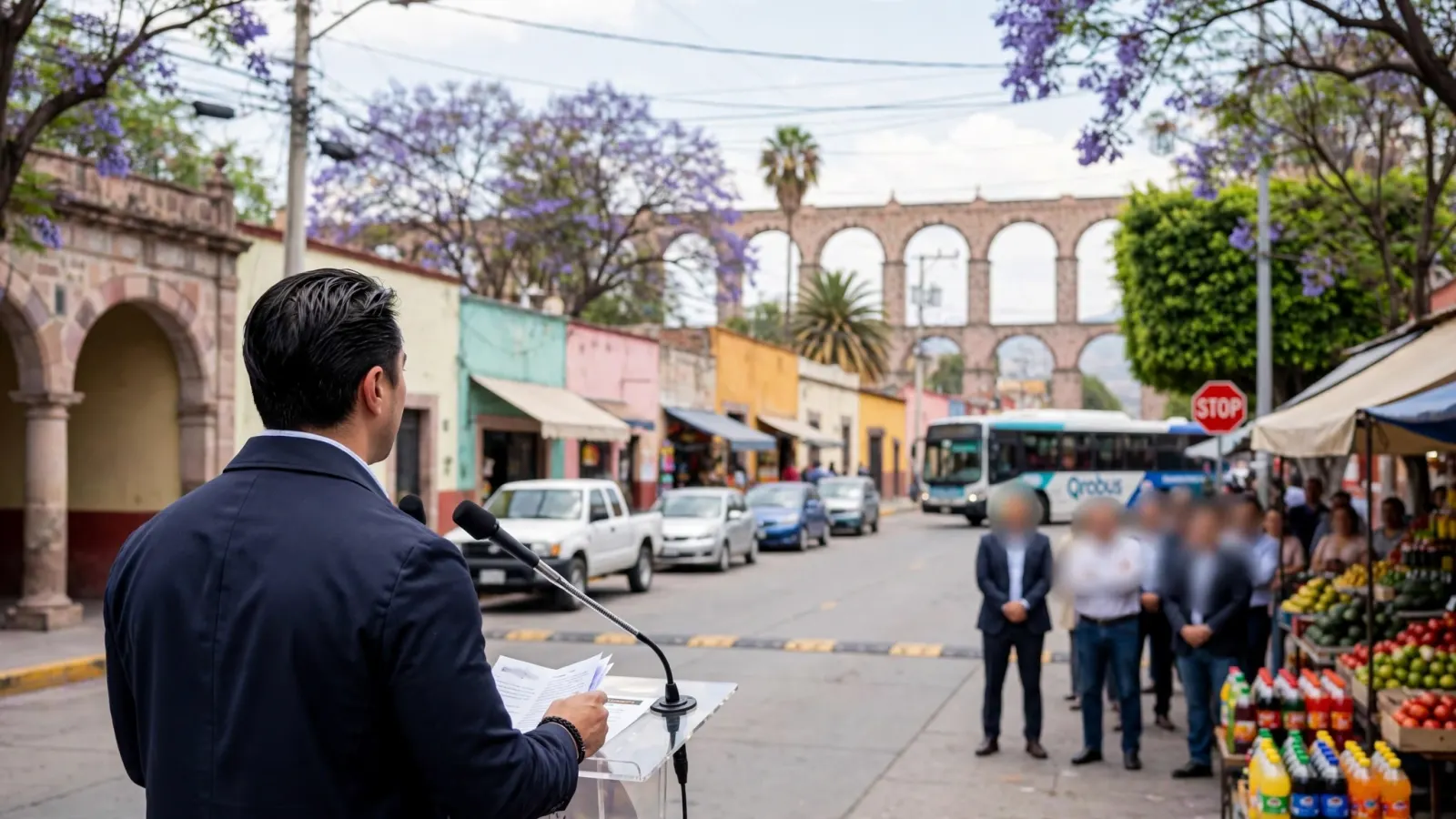 Felifer Macías durante el anuncio de nuevos titulares en el gabinete municipal de Querétaro
