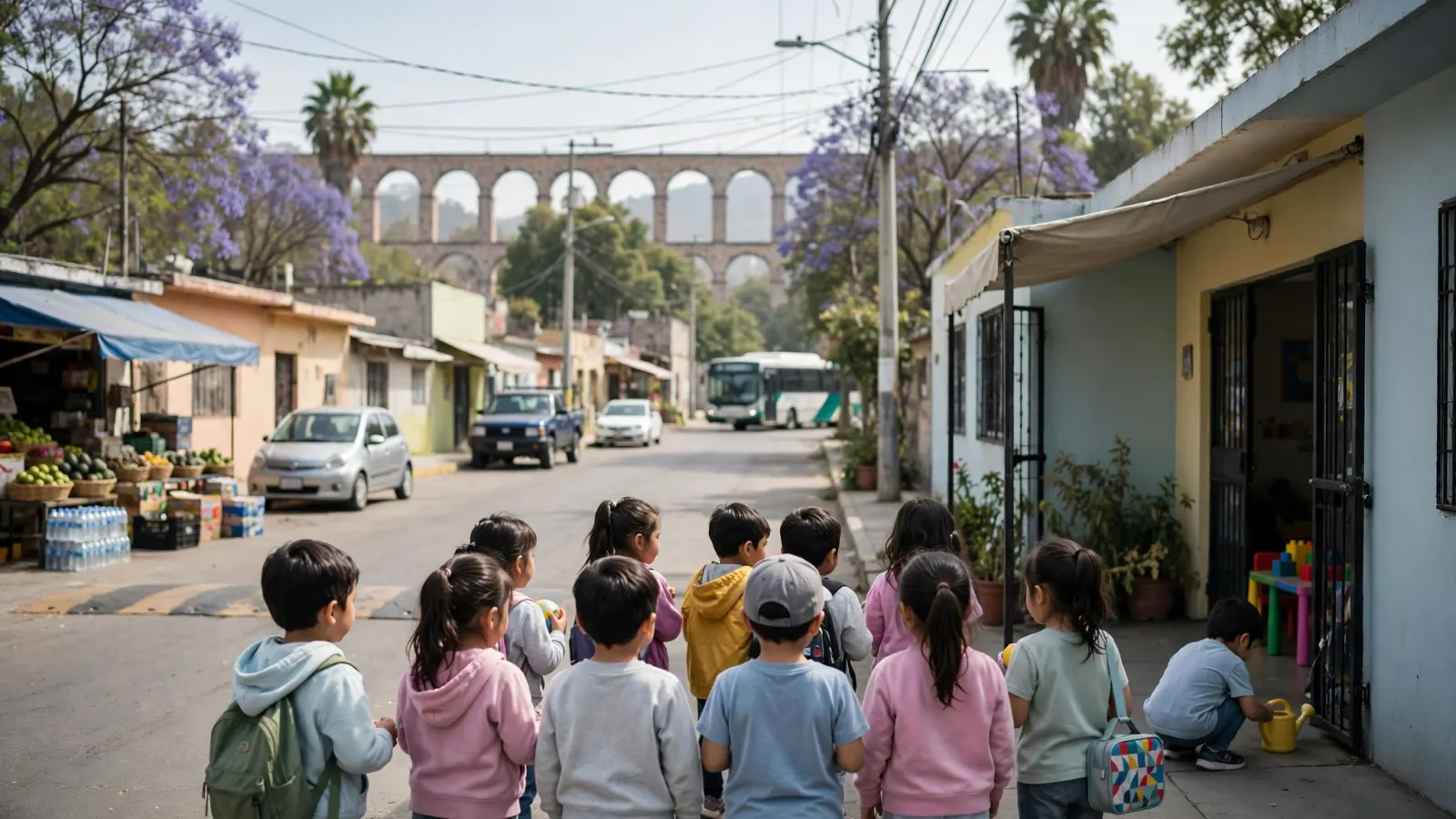 Niñas y niños en un preescolar del Sistema DIF Municipal de Querétaro
