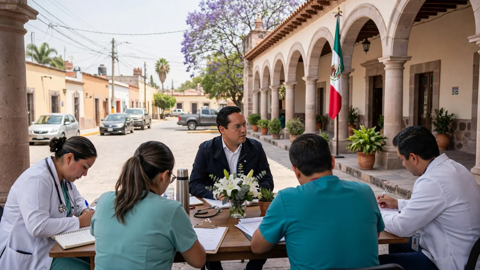 Josué Guerrero Trápala en reunión con personal médico de Corregidora por el Día del Médico