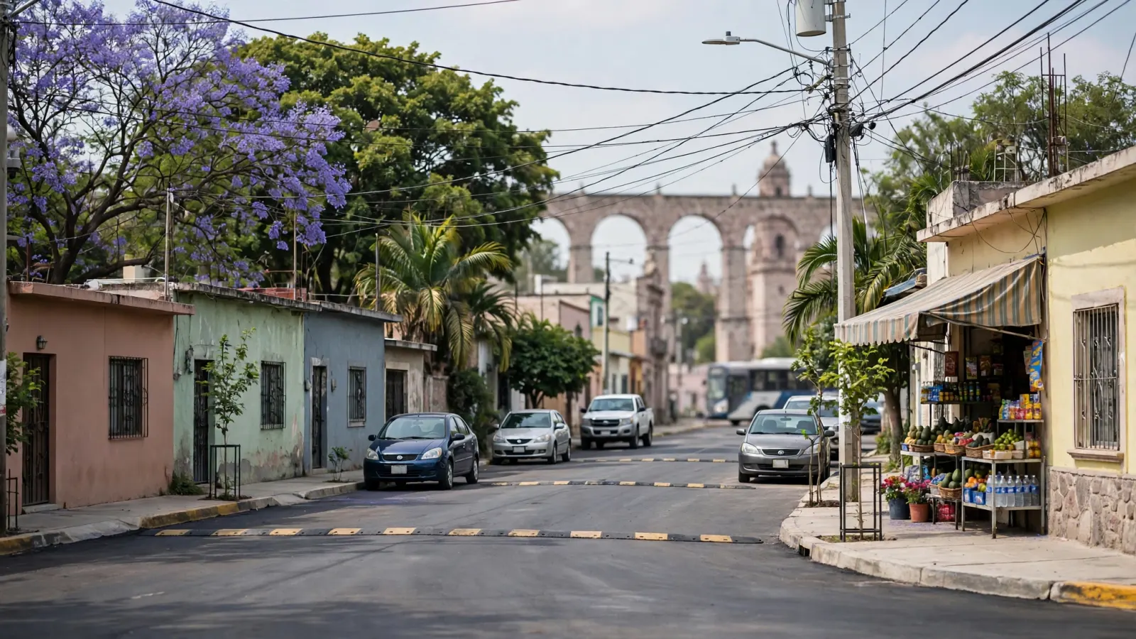 Calle rehabilitada en la colonia Constituyentes del Parque, en Querétaro