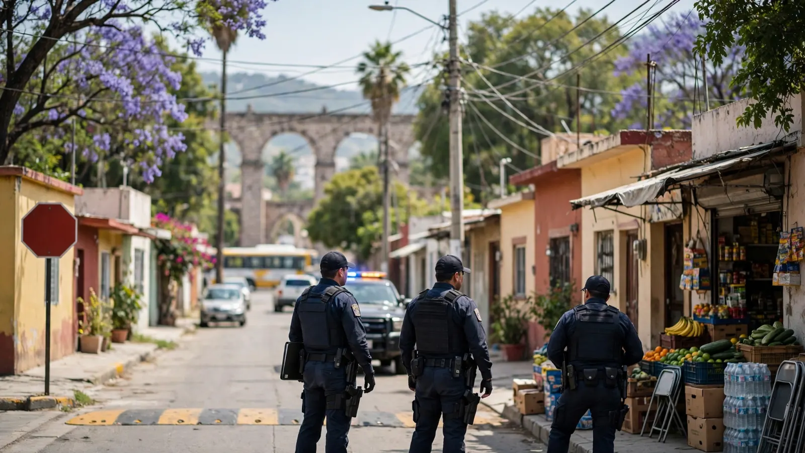 Elementos de la Policía de Investigación del Delito durante un cateo en Querétaro