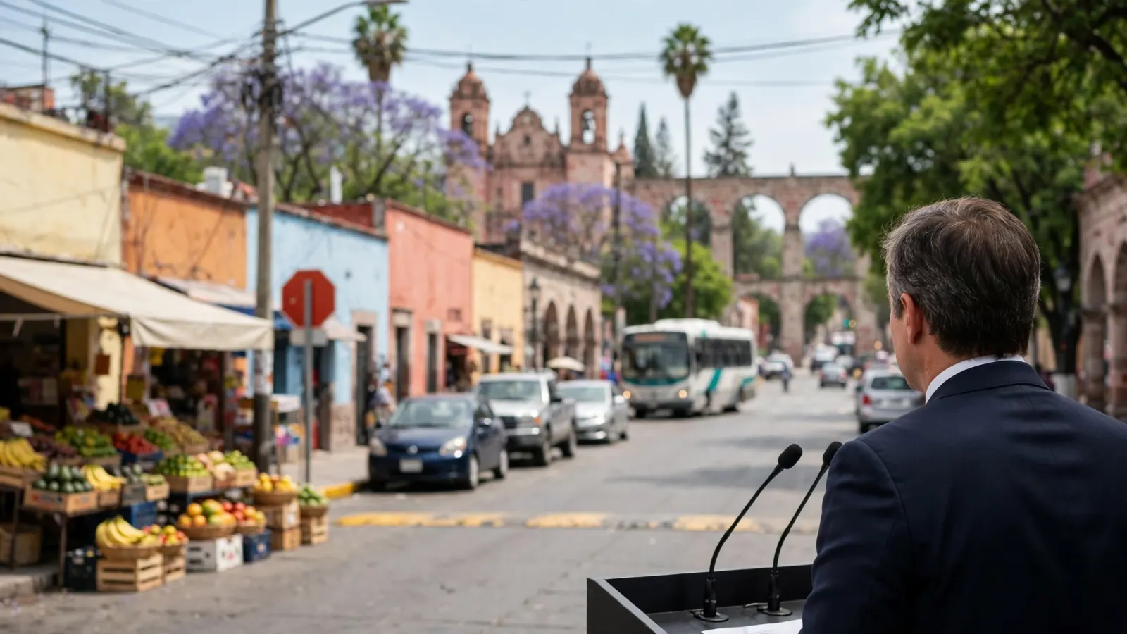 Santiago Nieto durante un acto público en Querétaro
