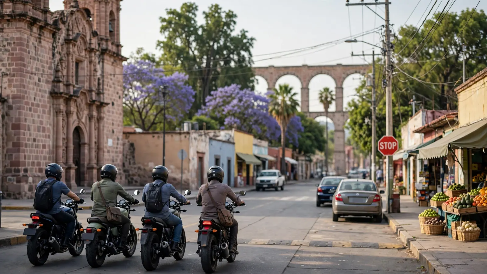Motociclistas con playeras distintivas inician la peregrinación desde el Santuario de la Congregación en Querétaro