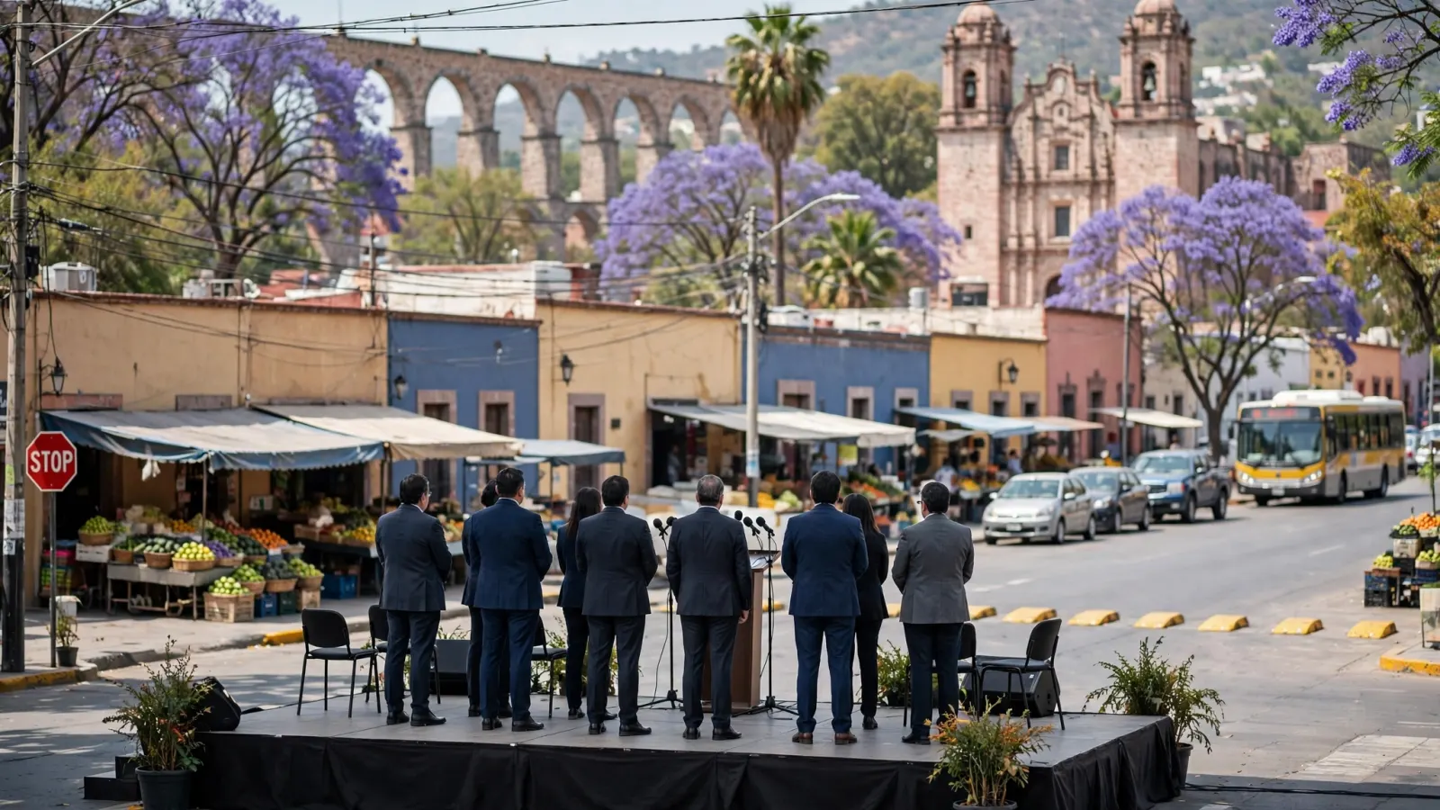 Autoridades estatales y municipales en el escenario del 1.er Congreso Metropolitano de las Familias en Querétaro