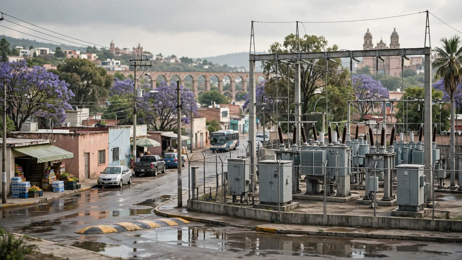 Subestación eléctrica en Querétaro, donde las empresas enfrentan problemas de continuidad en el suministro de luz